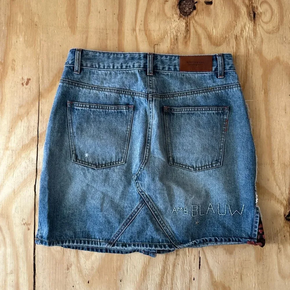 Scotch & Soda Amsterdams Blauw Denim Mini Skirt Small